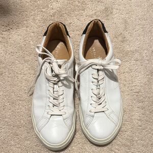 Veja White Leather Lace-Up Sneakers